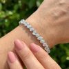 64b7ab93e7adc408ef70fe160b9f7675 13.20 g Lab Grown Diamond Tennis Bracelet 16.5cm 18 K White Gold D-E Color VVS