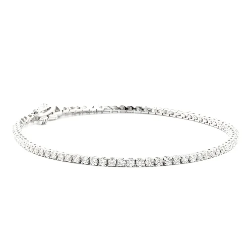 13.20 g Lab Grown Diamond Tennis Bracelet 16.5cm 18 K White Gold D-E Color VVS