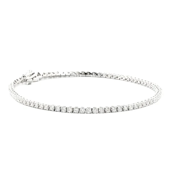 b2110 13.20 g Lab Grown Diamond Tennis Bracelet 16.5cm 18 K White Gold D-E Color VVS