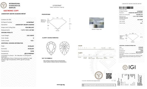 Pear-Shaped Diamond: A Unique & Elegant Teardrop with 2.03 CT