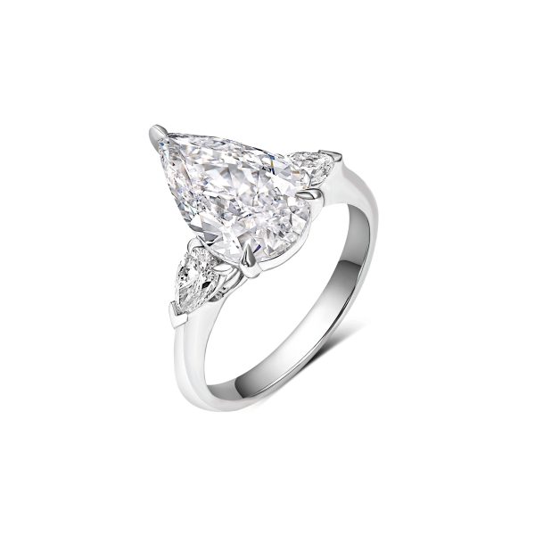 戒指8-1-scaled 2.41 carat Pear Shape Lab Diamond Three-Stone Engagement Ring