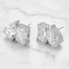 il_1588xN.7485066433_hj5y Emerald and Pear Duo Stud Earrings | Lab Grown Diamond | 18K Yellow Gold Modern Design