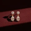 il_1588xN.7942413548_lriw Round & Pear Cut Lab Grown Diamond Two Stone Earrings in Solid 18K Gold